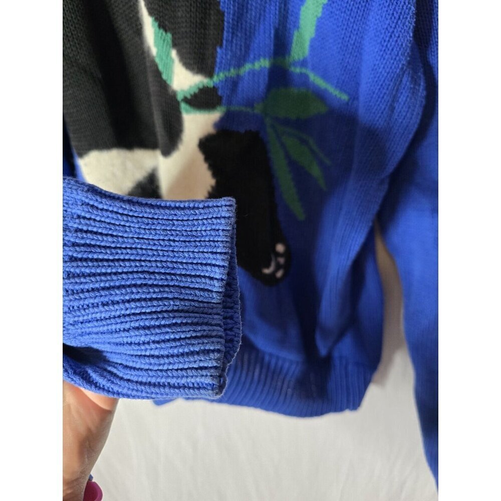 Vintage 90’s panda Cotton blue sweater- Unisex- Fits Like A Large - Picture 11 of 13